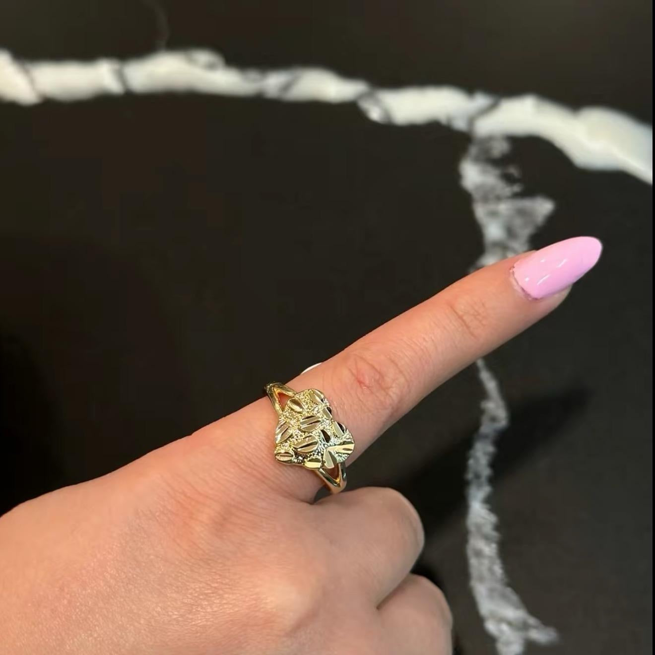Golden Heart Nugget Ring