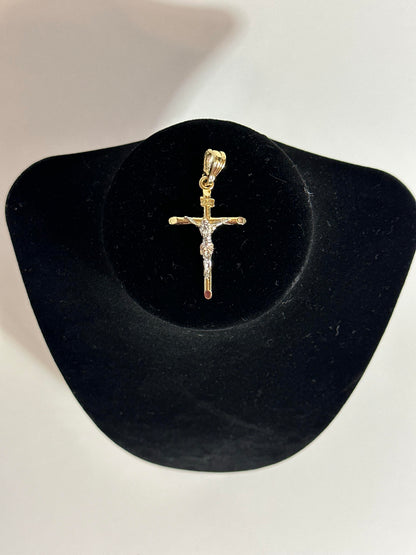 14k Italian Gold Plated Jesus Crucifix Necklace