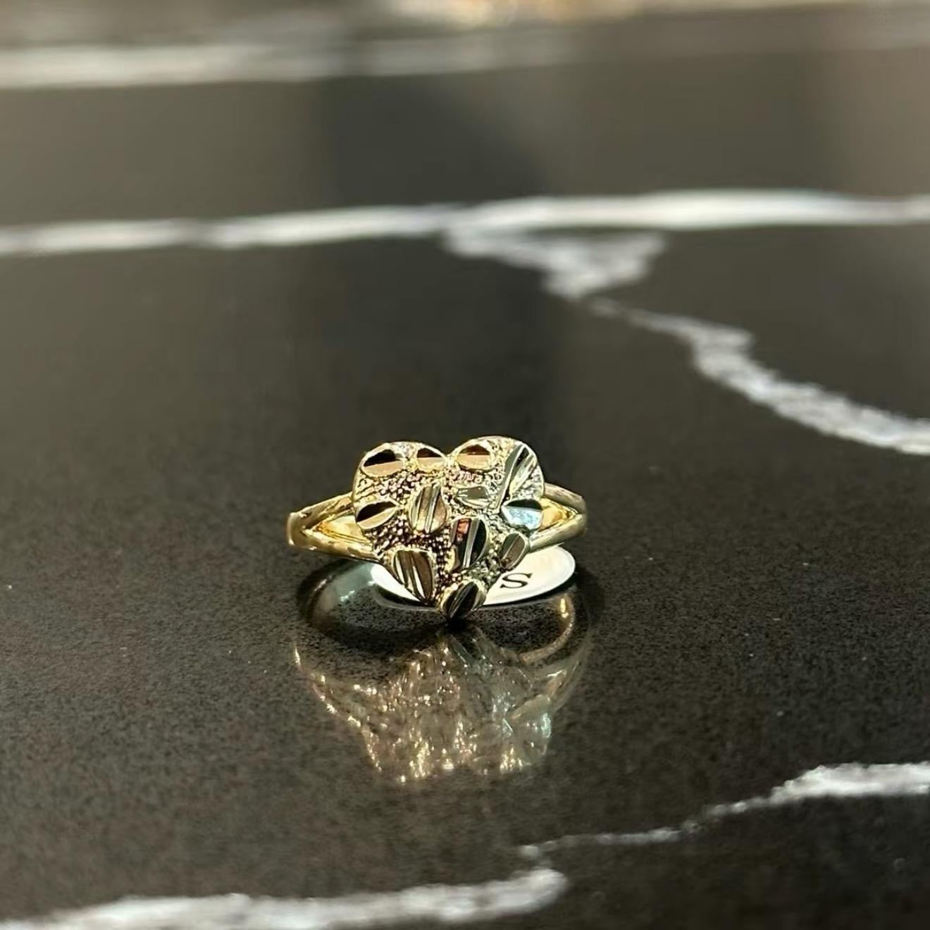 Golden Heart Nugget Ring