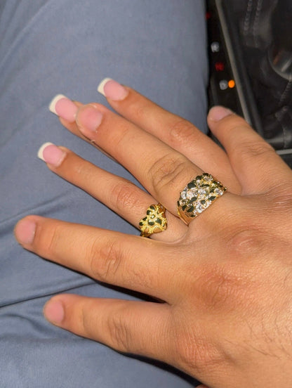 Gold Nugget Couple Rings - His & Hers Set
