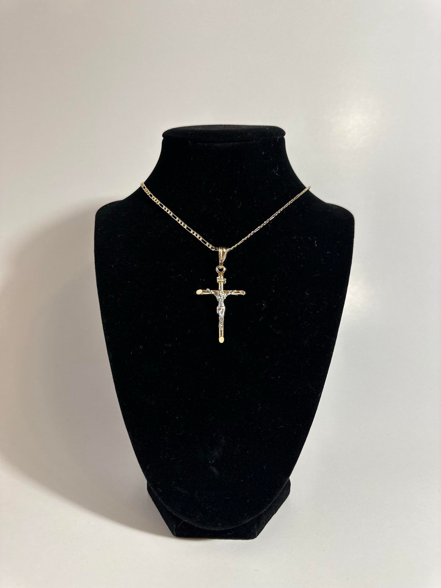 14k Italian Gold Plated Jesus Crucifix Necklace