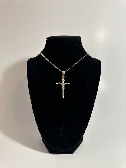14k Italian Gold Plated Jesus Crucifix Necklace